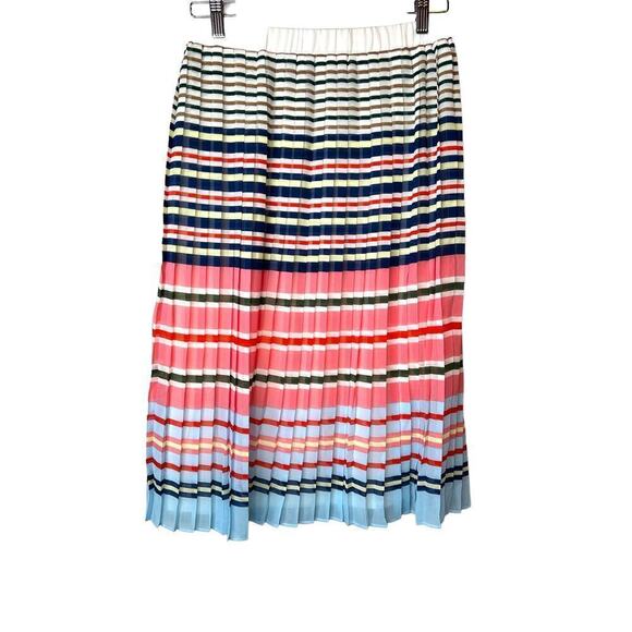 BANANA REPUBLIC Pleated Skirt Striped in Multicolors Women's Size XS - Picture 2 of 6